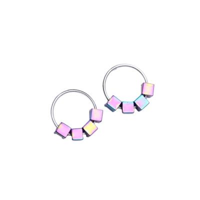 China Chinese Wholesale Fashion Silver Color Huggie Circle Factory Exquisite Silver Color Stud Earrings Stud Earrings for sale