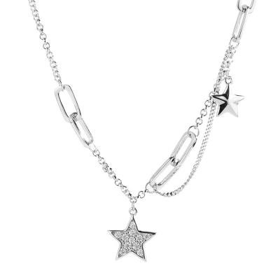 China CLASSIC Professional Custom Bar Fine Christmas Gifts Fashion Jewelry 925 Sterling Silver Star Necklace for sale