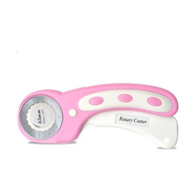 China Rotary Cutter 45mm Slide Pink and White Open, 45mm Seam Cutter, 45mm Quilting Cutter for sale