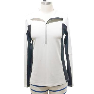 China Sport Wear A1503A OEM Color Matching Long Sleeve Zipper High Back Pocket Sports Woman Clothes Fitness Wear Accept Customzied Size for sale