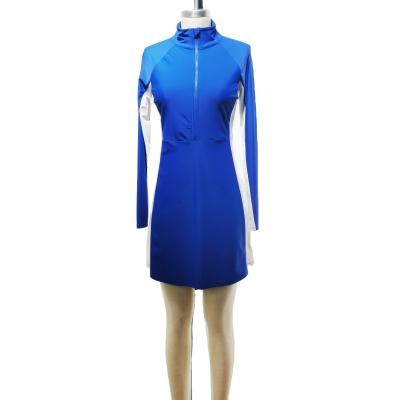 China Breathe Free SW1706 Women Casual Dress Breathable Long Sleeve Zipper High Collar Sports Mini Dress For Girl And Women for sale