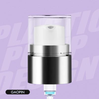 China Non Spill Opaque Soft Luxury Aluminum Lotion Cosmetics Airless White Head 24/410mm PP Pump for sale