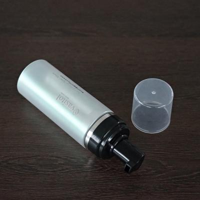 China Cosmetic Portable 150ml Plastic Foam Bottle Soap Remover Dispenser Foam Black Pump Container for sale