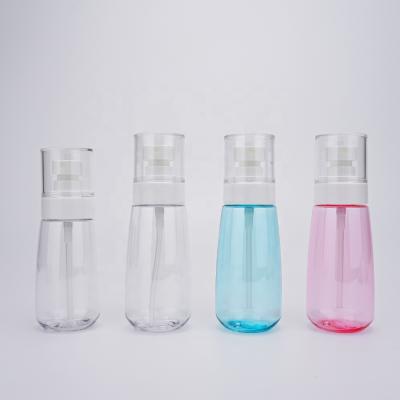 China Alchoho Spray 80ml 100ml Cosmetic Plastic Spray Bottle PETG Transparent Mist Spray Bottle for sale