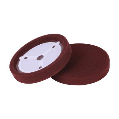 China Body Round Groove W7207 7inch Brown 7inch Meguiars Style RO Car Polishing Pads Polishing Pads Recessed Backing Polishing Foam Pad for sale