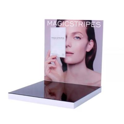 China Modern Customized Skin Care Acrylic Display Stand L Shape Beauty Supplies Store Clear LED Cosmitic Display Cabinet Custom Display Stand for sale