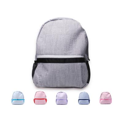 China US Warehouse Warehouse Cotton Seersucker Backpack Kindergarten School Daily Monogram Small School Life Backpack For Toddler Mini Book Bag Backpack DOMIL Kids for sale