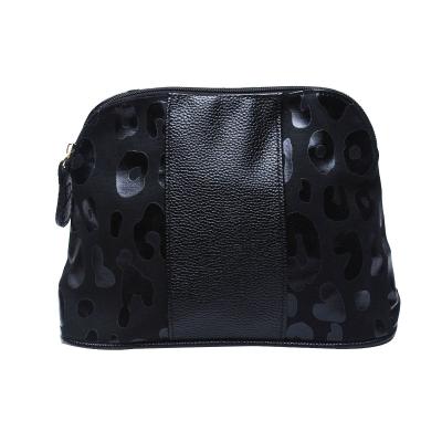 China Wholesale Black Canvas Clutch High Quality Leopard PU Cosmetic Bag DOM1071912 Cosmetic Organizer Women Makeup Bag for sale