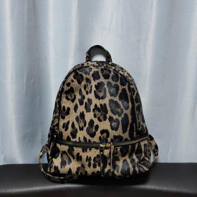 China Anti-theft Leopard Backpack Leather Purse For Women PU Anti-theft Backpacks Cute Soft Shoulder Bag DOMIL1916 for sale