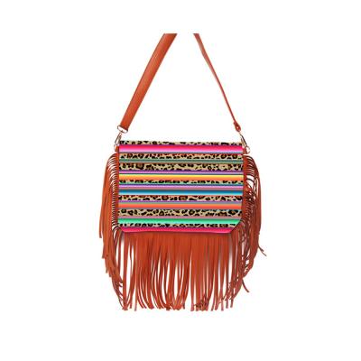 China Others Wholesale Leopard Stripe Serape Cross - Body With Tassel DOM1071208 for sale