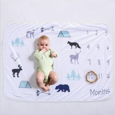 China Baby Shower Anti-Static Wholesale Gift Keepsake Blanket Baby Milestone Newborn Baby Photo Props for sale