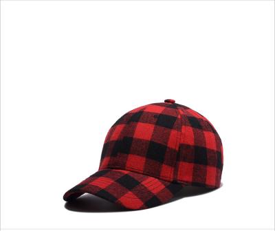 China COMMON Plaid Baseball Cap Hat Monogram Plaid Buffalo Red Hat With Adjustable Buckle DOM-1081644 for sale