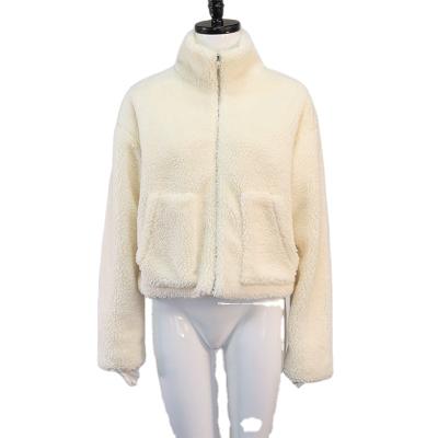 China 2021 winter fashion plush jacket breathable thick zipper cardigan ladies loose street sports ladies long sleeve jacket for sale