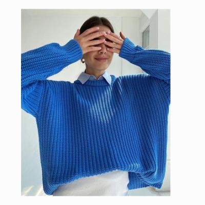 China 2020 Breathable Sweater Women Ladies Factory Price Knitted Long Sleeve Round Neck Sweater for sale