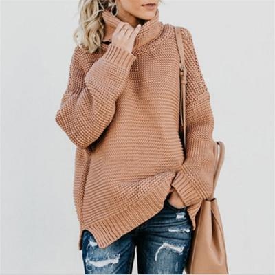 China Pullover Anti-Shrink Sweater For Women Autumn Girl Sweater Casual Simple Loose Neck Knitting Sweater Top for sale