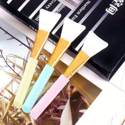 China Small Gold Silicone Mask Brush Beauty Hair Mask Brush Soft Cosmetic Travel Silicone Skin Care Tool Accessories Brush Face Mask Brush for sale