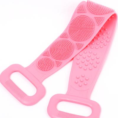 China All Natural Multi-Functional Strap High Quality Back Towel Brush Natural Silicone Bath Body Brush Silicone Back Body Brush for sale