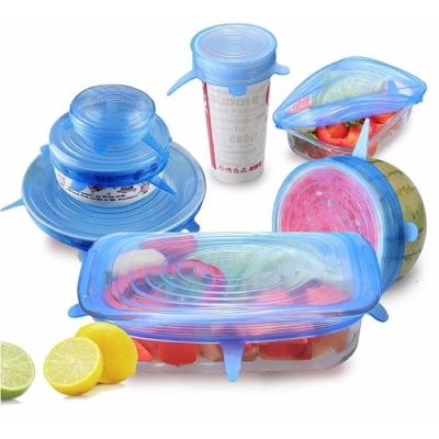 China Non Spill Silicone Stretch Lids Custom Reusable Silicone Bowl Lids 6 Pack Large For Food Storage for sale