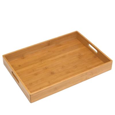 China Morden Cost Effective Natural Solid Bamboo Breakfast Wooden Serving Tray for Home for sale