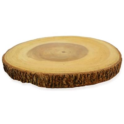 China 12 Inch Viable Unfinished Wooden Round Cutting Cutting Board Live Edge Wood Cutting Board for sale