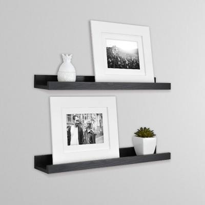 China Wholesale Custom Home Wooden Wall Shelf Storage Supplier Display Black Wooden Wall Shelf for sale