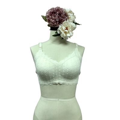 China Breathable Women Sexy Lingerie Lace Embroidery Sheer Nutring Bra Maternity Bra Breastfeeding for sale