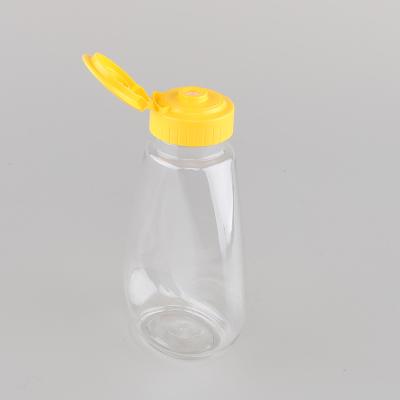 China Storage Jars Bulk Wholesale Empty 12 Ounce Food Grade Plastic PET Squeeze Bottles With Flip Top for sale