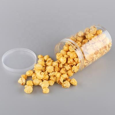 China Clear Plastic Storage Jars 30oz 880ml PET Food Storage Containers With PP Lids For Popcorn Peanut Butter for sale