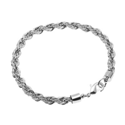 China TRENDY The European and American fashion hip-hop hot style of high quality stainless steel plating twisted rope twist bracelet for sale