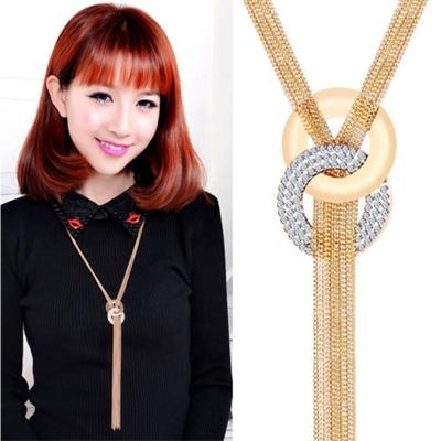 China Hiphop female Korean ornaments new Miyaup European and American soft necklace pendants with sweater chain fringed style along for sale