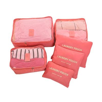 China Wholesale custom high quality fashion logo travel six-piece storage bag factory support portable luggage storage bag for sale