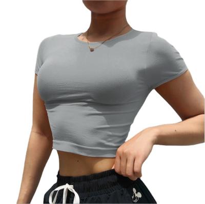 China Breathable Quick Drying Women's Net Red T-shirt Sports Clothes Pop Short Sleeve Running Tight Sexy Fitness Clothes Yoga Top Clothes for sale