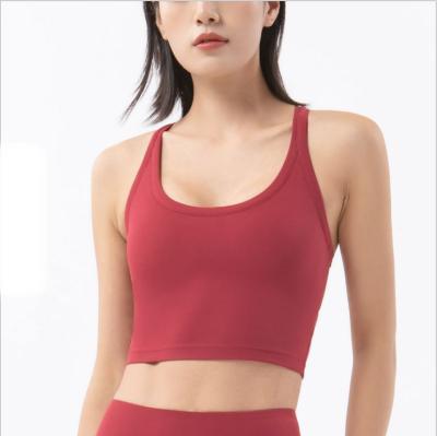 China 2021 new shockproof running popular women's naked sports underwear yoga vest fitness bra running women's breathable bra for sale