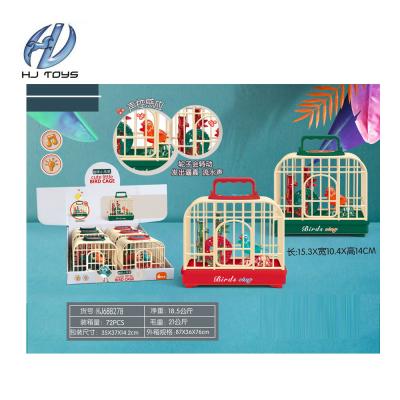 China Battery Operated Children's Creative Induction Simulation Birdcage Electric Acoustic Toys With Light Action Music for sale