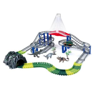 China Rail Car Dinosaur Toys Set Three Layer Electric Variable Track Track Free Combination for sale