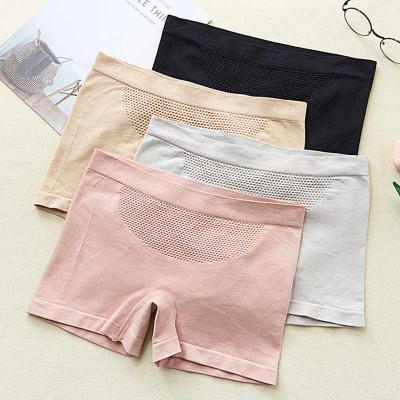 China Viable Soft Women Seamless Panties Boxer Shorts Mid Waist Hip Lift Elastic Comfort Safety Pants Female Underpants Black Nude for sale