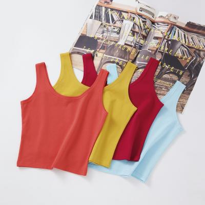 China Multicolor Sleeveless Cropped Tank Tops Vest Blusas Women Cotton Breathable Sexy Bustier Top Framing Crop Top for sale