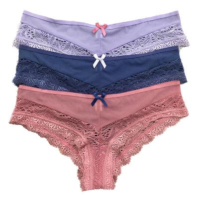 China OEM Women Lingerie Panties Antibacterial Underwear Lace Up Hispter Female Sexy Panties Plus Size Hot Selling Shorts Transparent Briefs for sale