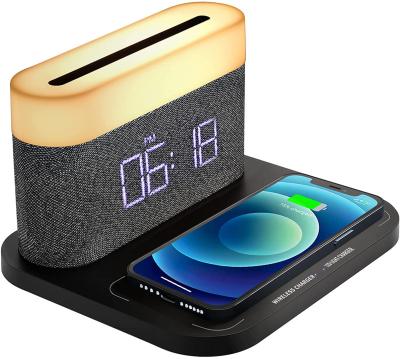 China Video Game Player 15W Lamp Digital Alarm Clock Fast Wireless Charging Handheld Magnetic LED Night for iPhone 13 12 11 Radio Charging Stand for sale