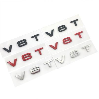 China Chrome V6T V8T New Metal Fender Emblem Fender Side Trunk Auto Badge Decal Sticker For Audi for sale