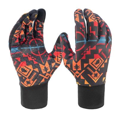 China Rain Running Thin Warm Men Ladies Running Gloves Waterproof Sublimation Pattern Outdoor Sports Exercise Gloves With Technology Touch Fingertips for sale