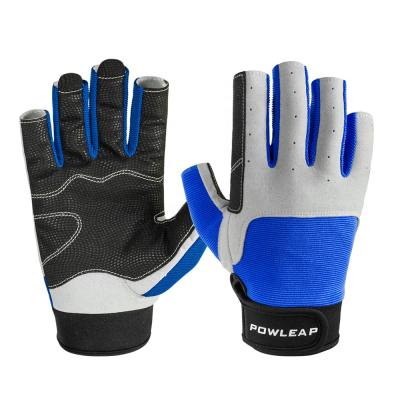 China Wholesale custom breathable anti slip anti slip sailing gloves / fingerless kayaking gloves / boating gloves for sale