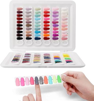 China Color Album Nail Art Display Book Color Chart False Nails Sample Plastic Sample Gel Polish Screen Gel Tips for sale