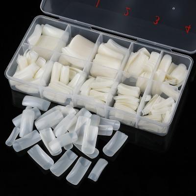 China DIY Nail Art Professional Extra Long Clear Square Nail Tips Pre Design Nail Tip Case Box Full Cover False Nail Art Tips Kit Wholesale Fake Nail Tips for sale