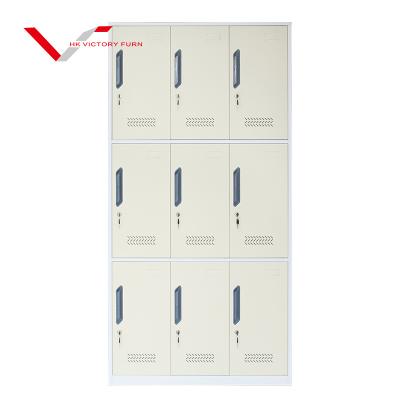 China Modern Commercial Kids School Store Lockers Furniture 9 Door Metal Steel Parcel Locker for sale