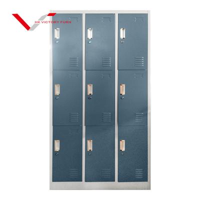 China Modern Custom Durable Metal 9 Door School Lockers Furniture For Sale for sale