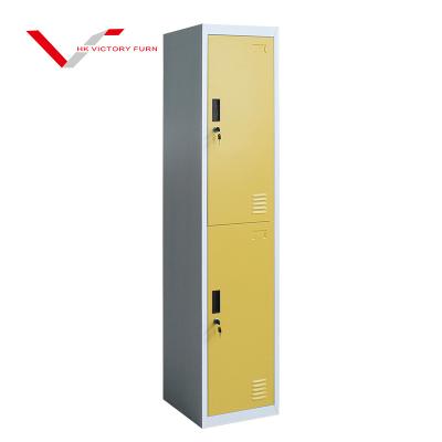 China Modern High Quality Cold Rolled Steel Gym Locker 2 Door Staff Steel Locker for sale