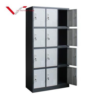 China Customized Steel Metal Gym Locker 12 Door Administrative Staff Clothing Storage Lockers For Changing Room WDR-LK-18 for sale