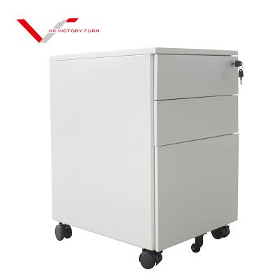 China Modern Movable Lockable Metal Cabinet 3 Drawers Metal Movable Cabinet Furniture Office Pedestal for sale