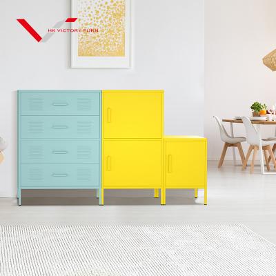 China Modern home furniture modern sideboard bedroom metal art steel storage cabinet for living room for sale